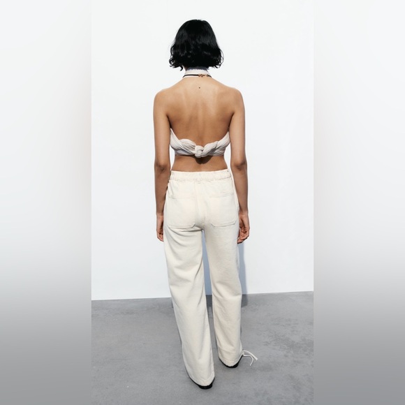 ZARA HIGH WAIST Z1975 DRAWSTRING CUFF JOGGER PANTS. SIZE M - Picture 2 of 7